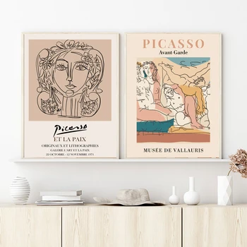 Pablo Picasso Klassikaline Plakatid Abstraktse Kunsti Portree Pildid Muuseum Näituse Plakat Lõuendile Maali Seina Art Pictures Home Decor