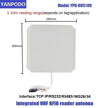 Yanpodo UHF RFID lugeja Integreeritud TCP/IP-RS232 Wiegand pikamaa 1-10m buum takistus värav, auto parkimisvõimalus access control süsteem