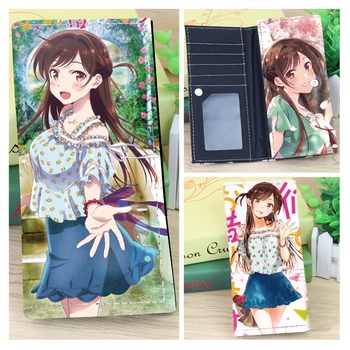 Anime Rent-A-Sõbranna Mizuhara Chizuru Pikk PU Nahast Rahakott Ichinose Chizuru Cartoon Multi-kaardi Omaniku Rahakott