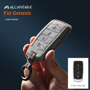 Auto Remote Key Kott Katta Alcantara Võtmehoidja Jaoks Hyundai Genesis G70 G80 G90 Sisustuselemendid