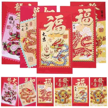 HongBao Hiina Stiilis Punased Ümbrikud Uus Aasta Raha Paketid Õnnelik Raha Kotid, Punased Ümbrikud Taskud (Segatud Stiil)