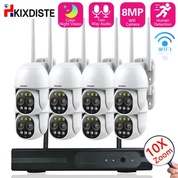 10X Suurendus 4K Wifi CCTV Kaamera Security System Kit 8CH Traadita NVR Set Väljas Automaatne Jälgimine PTZ IP Kaamera videovalve Komplekt