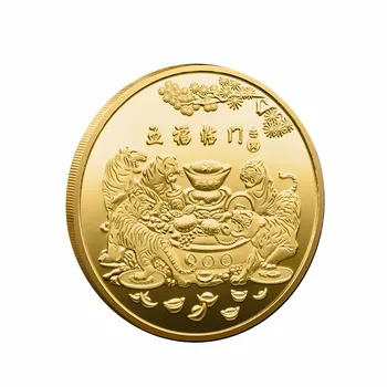 Lucky Viis Tiger Laekuva Münte Tähendab Viis Õnnistusi, Hiina Õnne Mündi Maskott Kingitusi Uusaasta Suveniirid 2022