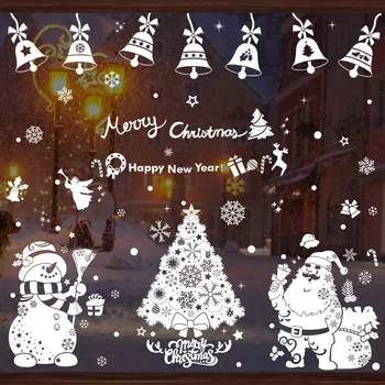 Jõuluehe Akna Klaas Kleebised Santa Snowman Lumehelves Xmas Tree Bell Akna Kleebised Head Uut Aastat Pool Decor