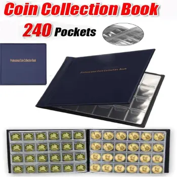 240 Taskut Müntide Kogumise Omanik 10 Lehekülge Penny Album Kingitused Müntide Kogumise Ladustamise Korral PVC Müntide Kogumise Raamat
