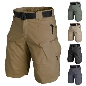 Mehed Lasti Püksid Multi-tasku Põlve Pikkus Elastne Vöökoht Kiire Kuiv Vabaaja Tõmblukk Sulgemise Tactical Püksid Väljas Lühikesed Püksid
