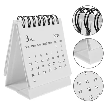 2024 Calander Mini Lihtne Inglise Laua Kalender Töölaua Kaunistus Kalendrid Klapp