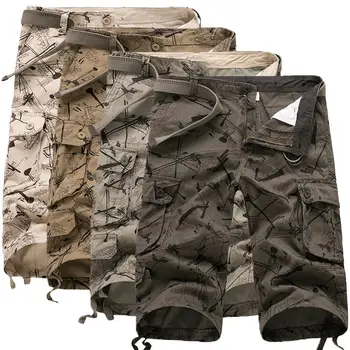 Meeste Cargo Püksid Puuvilla Sõjalise Maskeeritud Lühikesed Püksid Meeste Riided Ameerika Mood Y2K Spordi-Vabaaja Põlve Püksid