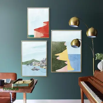 Abstraktne Mäed Seascape Lõuendile Maali Maastik Plakat Ja Print Seina Art Pilt Elutuba, Magamistuba Home Decor