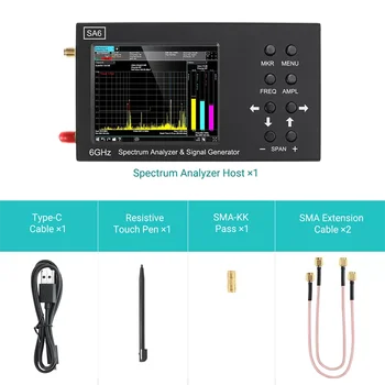 Uuendatud SA6 6G Kaasaskantav Spektri Analüsaator 3.2 tolline Puutetundlik 35MHz-6200MHz Traadita Signaali Meeter, WiFi, CDMA Labor