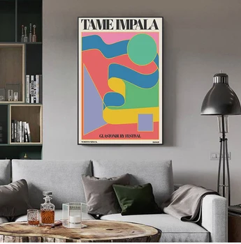 Tame Impala Kell Glastonbury Kontserdi Plakat Vintage Värvikas Lõuendile Maali Seina Retro Pilte elutuba Home Decor raamita
