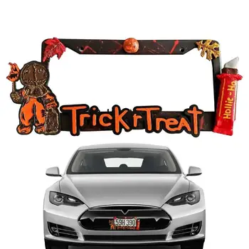 Kõrvits Numbrimärk Raami Keeruline Alumiinium Halloween Auto Litsentsi Tag Katta Auto Decor Halloween Pool Tarvikud Pickup