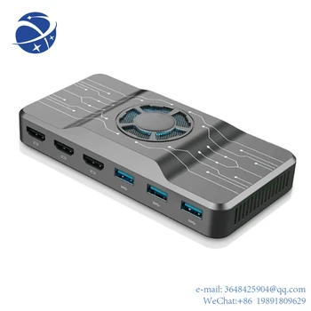 YYHC USB 3.0 Docking Station H1 Universaalne Sülearvuti keskus koos RGB jahutusventilaator Windows, Mac, Android Tugi Mac-M1-Kiip