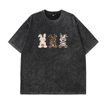 Suvel Goth T-Särk naistele Esteetiline leopard küülik Print T-särk, lilleline Graafiline lahti Tops Harajuku 100% Puuvill Tüdruku