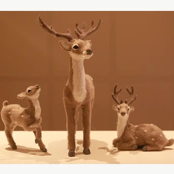 Simulatsioon Jõulud Põhjapõdrad Figuriin Xmas Põder Hirv Nukk Uue Aasta Pidu Ornament Home Decor Laste Mänguasjad M6CE