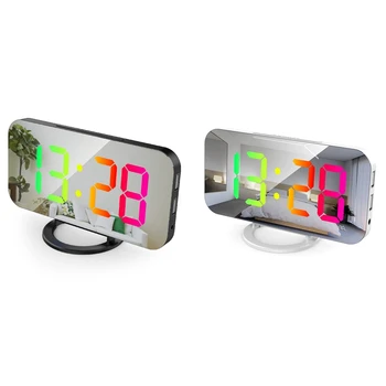 Digitaalne Äratuskell RGB Värviline Suur Ekraan Smart Mirror Äratuskell Kuupäev Ekraanil Ruumi Kaunistamiseks